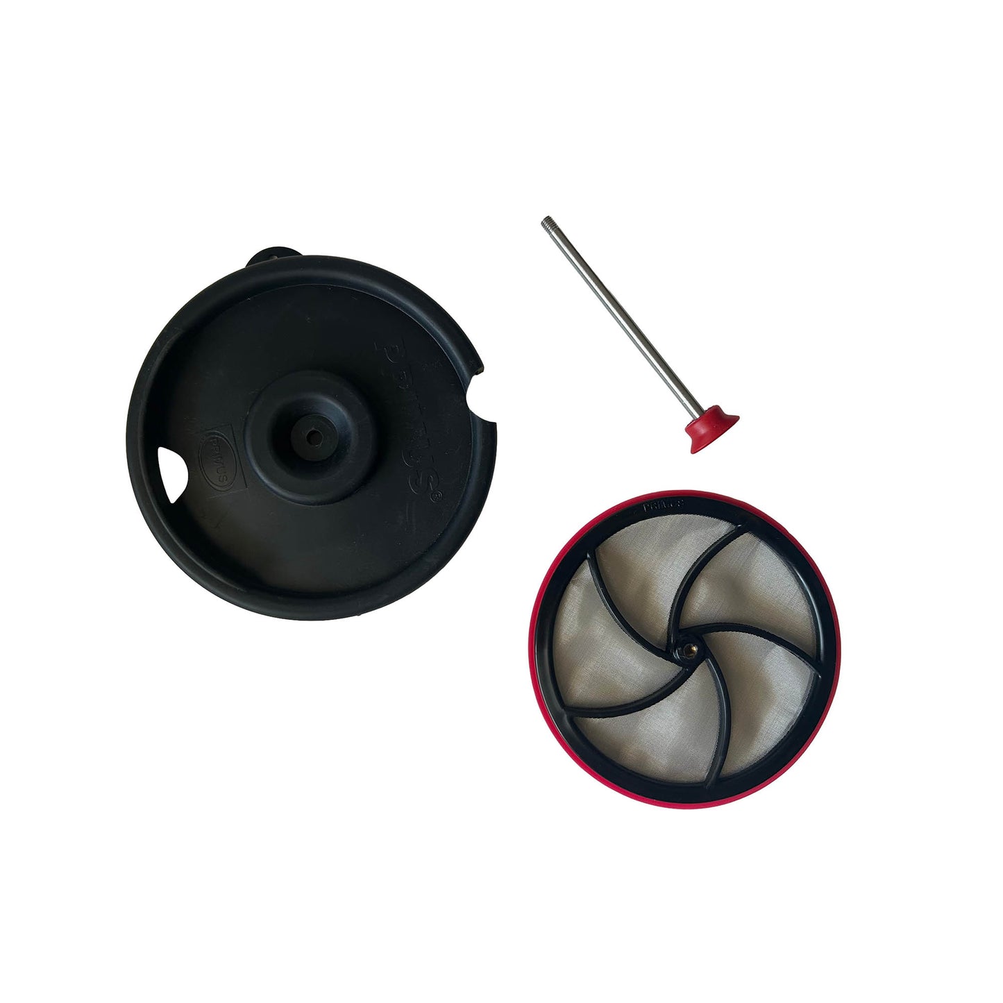Primus coffee and tea press shown disassembled
