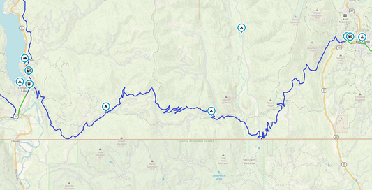 Map of the Old Cascade Highway route from Christina Lake to Rossland BC