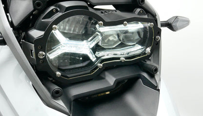 Head Light Guard - Clear Plexi / Stainless - BMW R1250GS & ADV / R1200GS & ADV, 2013- ON (WATER COOLED)