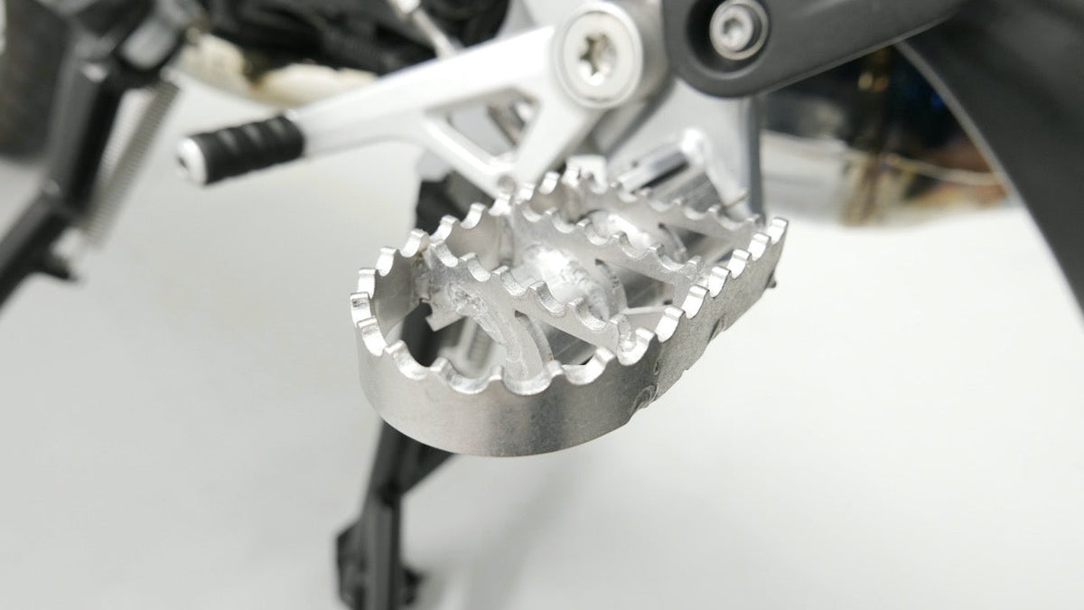 Wide Foot Pegs - Stainless Steel - BMW R1250GS & ADV / R1200GS & ADV, 2013-ON (WATER COOLED)