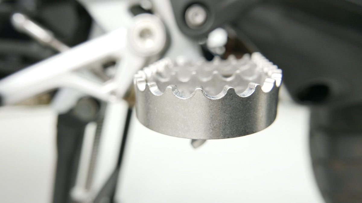 Wide Foot Pegs - Stainless Steel - BMW R1250GS & ADV / R1200GS & ADV, 2013-ON (WATER COOLED)