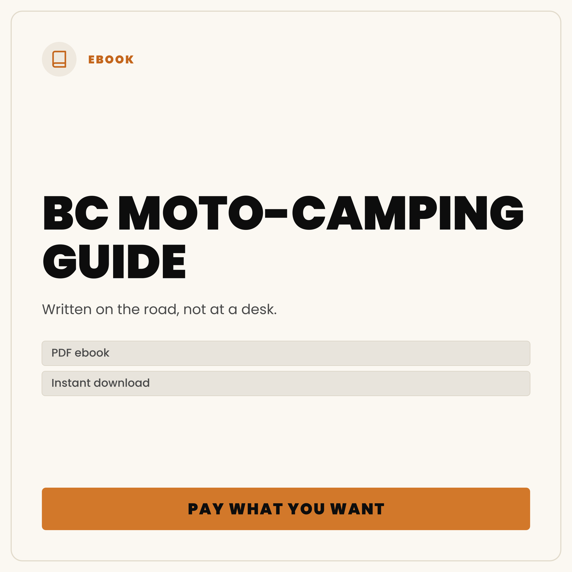 BC moto-camping guide ebook