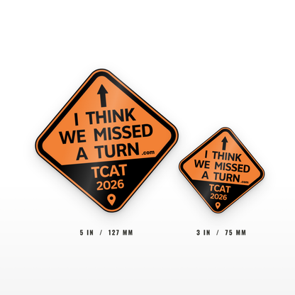ITWMAT die cut stickers in 5 inch and 3 inch on a white background