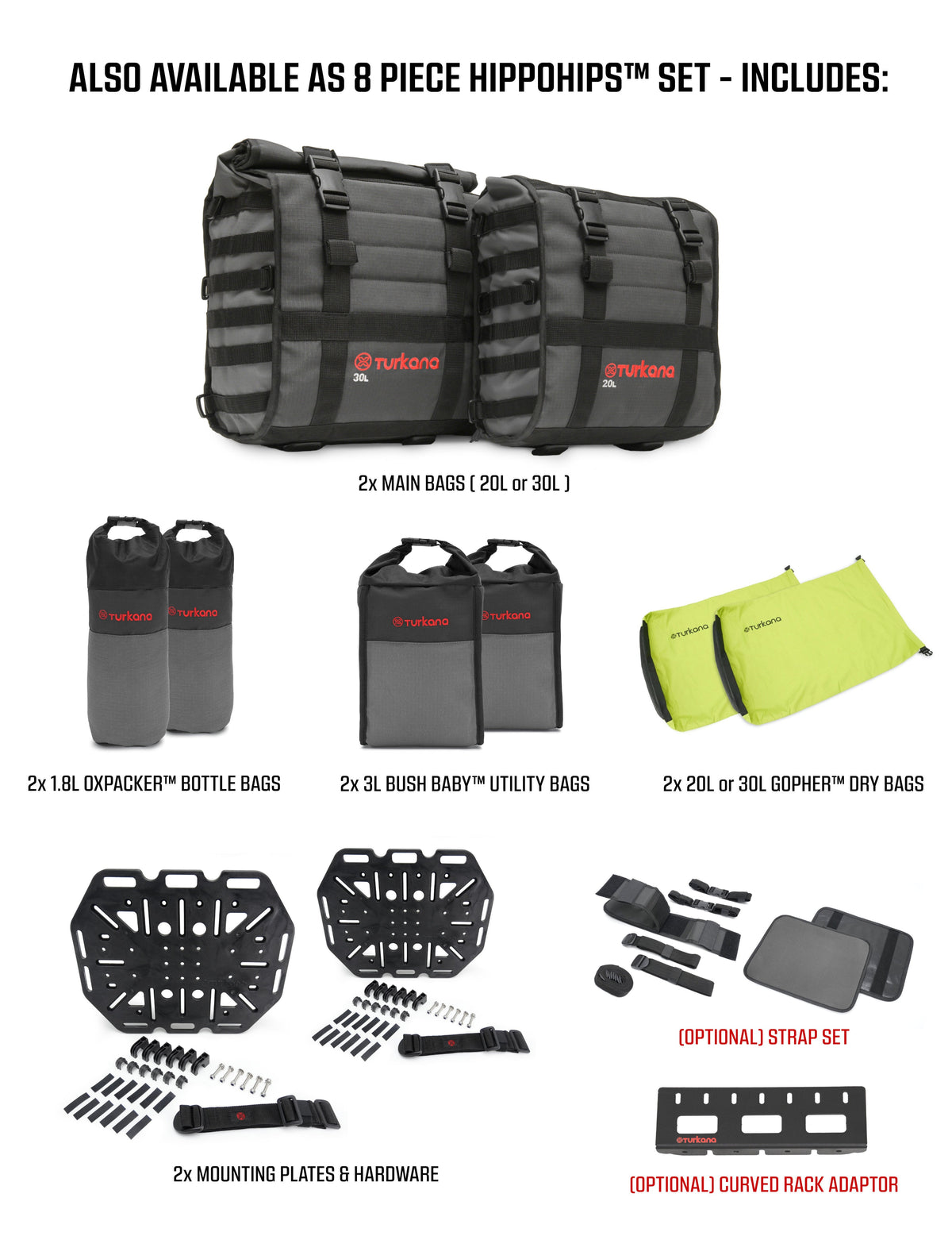 Turkana HippoHips Saddle Bags w/Liner (Single Bag)